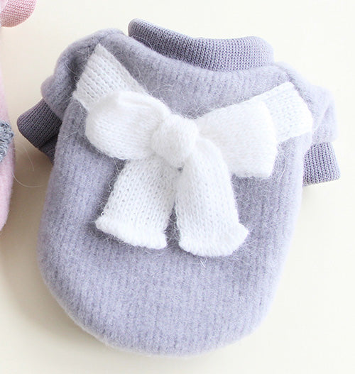 KFX-5706813 Cozy Fleece Dog Clothes for Autumn and Winter in Gray and Lotus Root Pink