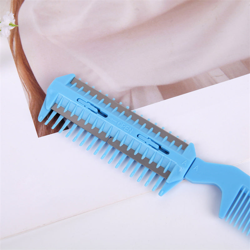 KFX-5708221 Two-Sided Pet Sharpening Comb with Built-in Blade - Pink, Blue, Beige