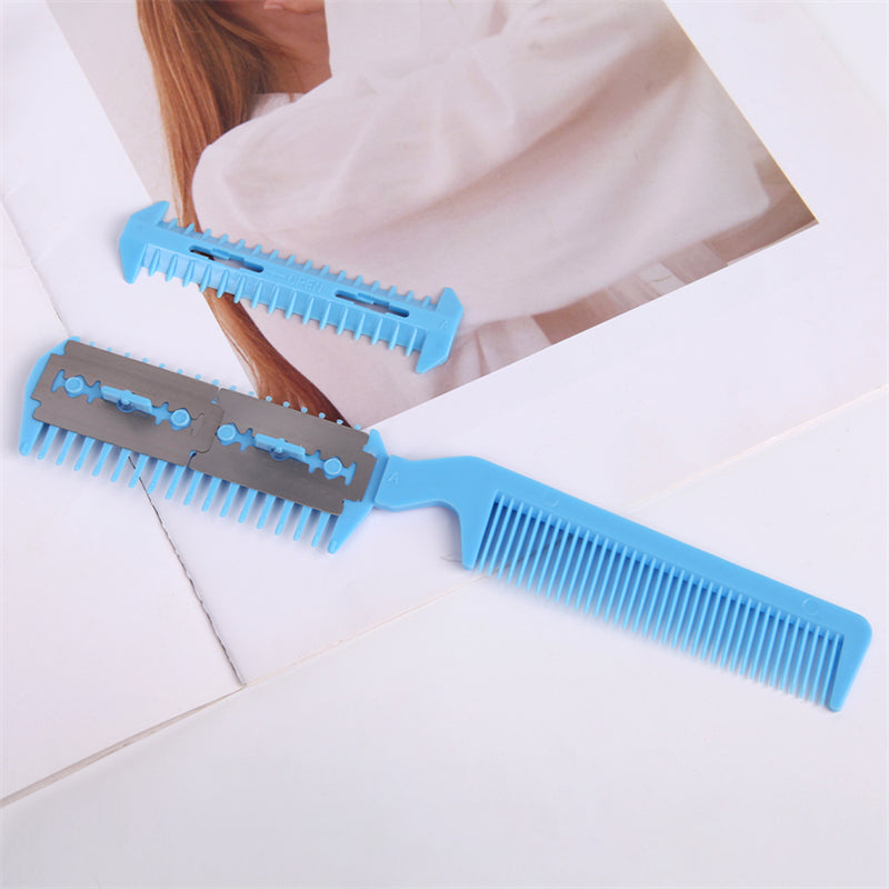 KFX-5708221 Two-Sided Pet Sharpening Comb with Built-in Blade - Pink, Blue, Beige