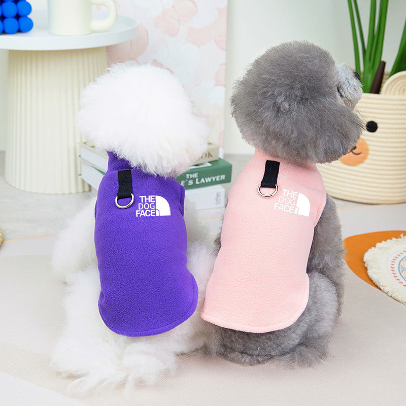 KFX-5708989 Polar Fleece Dog Vest for Warmth - Available in Pink, Brown, Green, and Purple, Sizes S to XXL