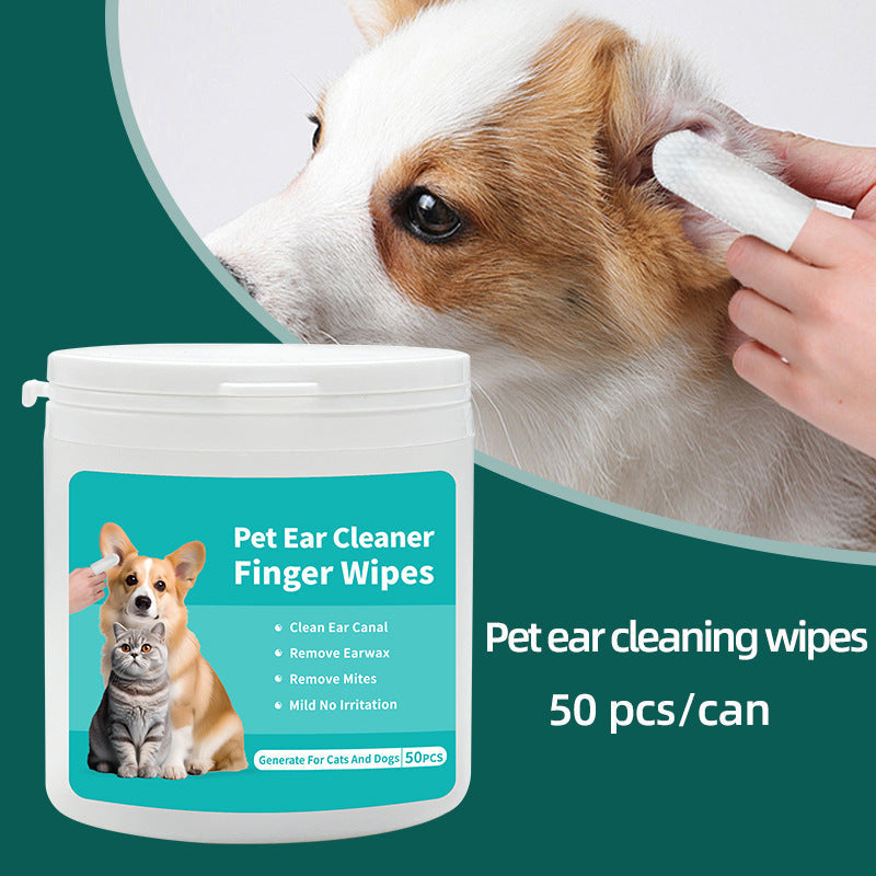 KFX-5710269 Pet Cleaning Wipes for Teeth and Ears - 100% Non-Woven Fabric, 100 Pieces Total