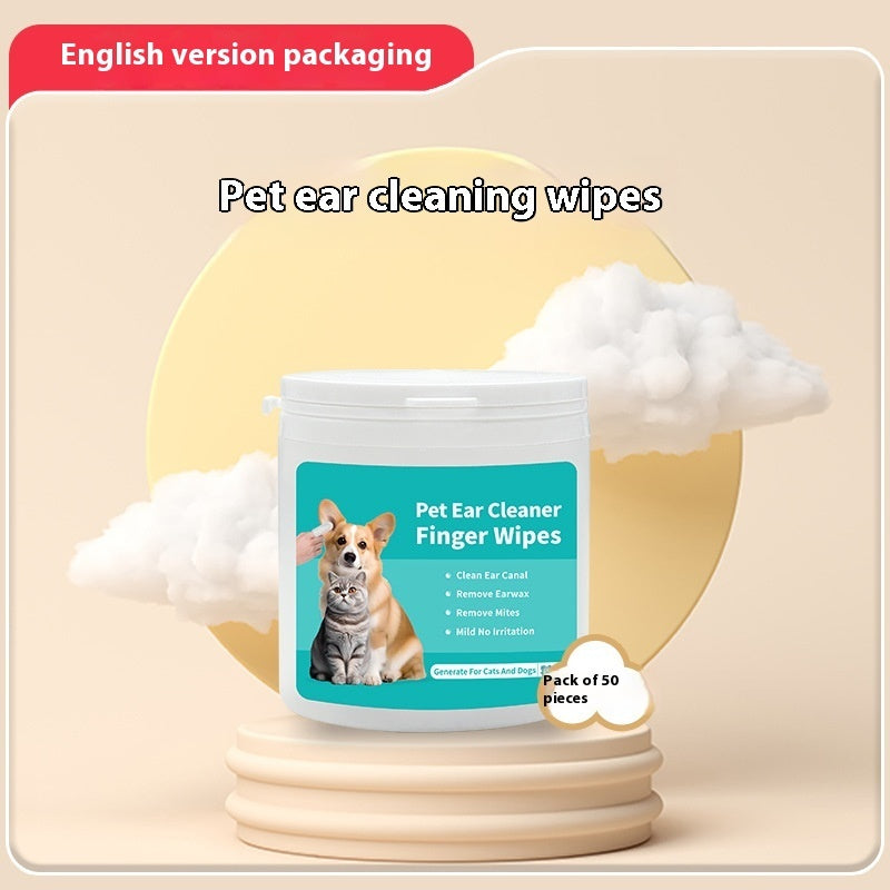 KFX-5710269 Pet Cleaning Wipes for Teeth and Ears - 100% Non-Woven Fabric, 100 Pieces Total