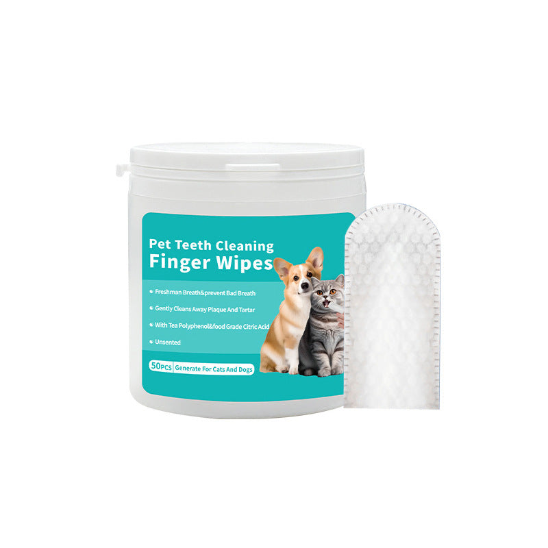 KFX-5710269 Pet Cleaning Wipes for Teeth and Ears - 100% Non-Woven Fabric, 100 Pieces Total