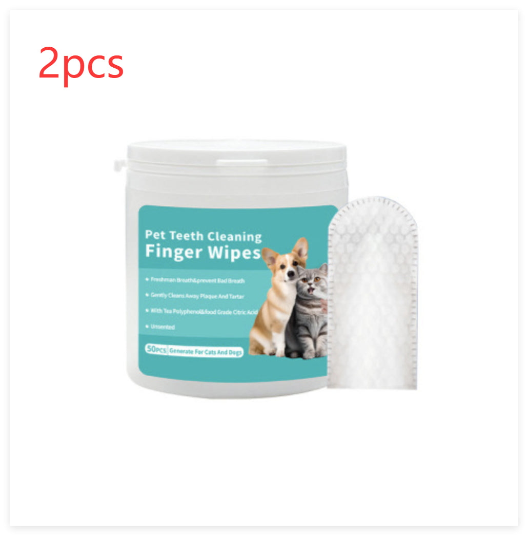 KFX-5710269 Pet Cleaning Wipes for Teeth and Ears - 100% Non-Woven Fabric, 100 Pieces Total