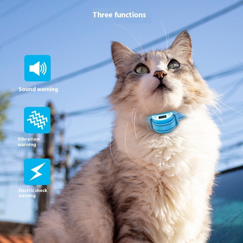 KFX-5710397 Sky Blue Waterproof Anti-Cat Call Bark Stopper Collar with Accessories
