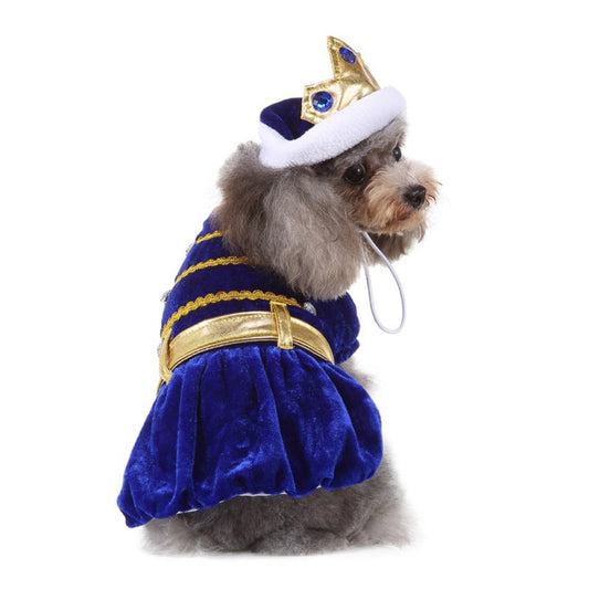 KFX-5710781 Personalized Halloween Dog Dress in Red or Blue - Comfortable Acrylic Pet Outfit