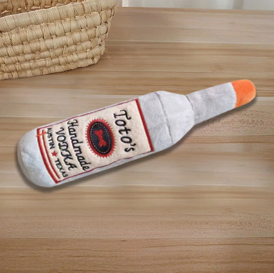 KFX-5711037 Pet Plush Wine Bottle Dog Toy with Sound for Molar Chewing