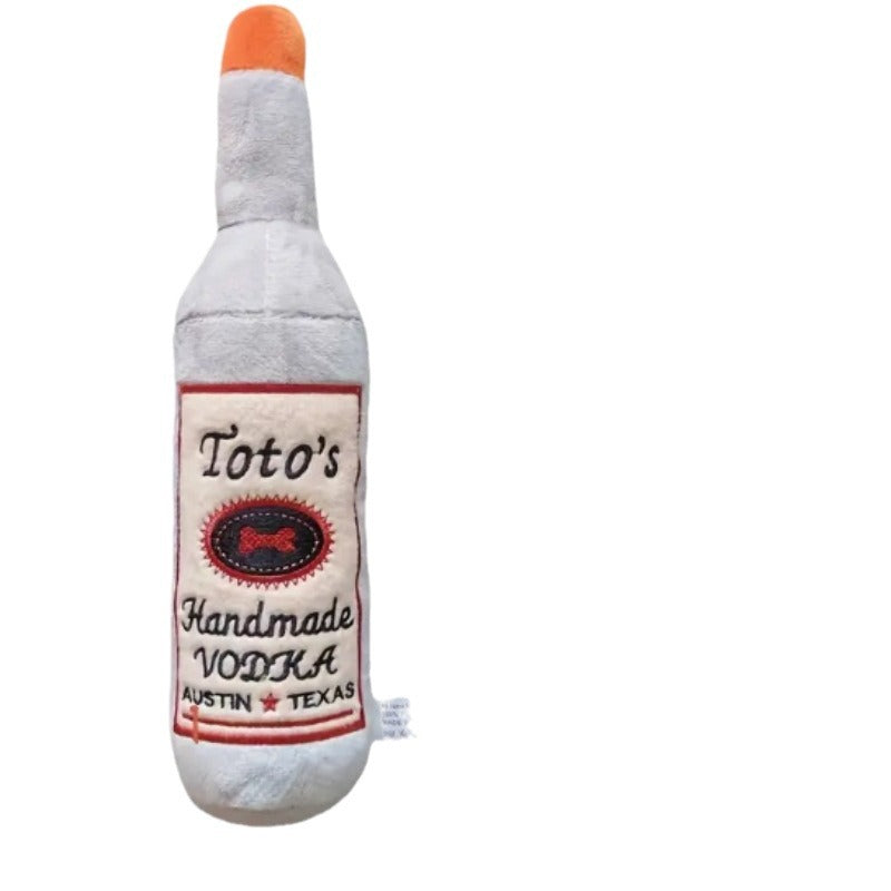 KFX-5711037 Pet Plush Wine Bottle Dog Toy with Sound for Molar Chewing