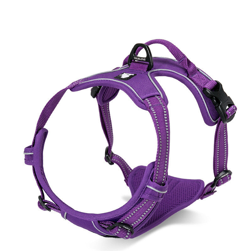 KFX-5711677 Reflective Adjustable Safety Dog Harness for Medium to Large Dogs - Durable Nylon with Ergonomic Design