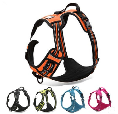 KFX-5711677 Reflective Adjustable Safety Dog Harness for Medium to Large Dogs - Durable Nylon with Ergonomic Design