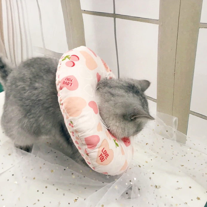 KFX-5714365 Soft Cotton Cat Collar with Adjustable Sizes and Cute Cartoon Designs