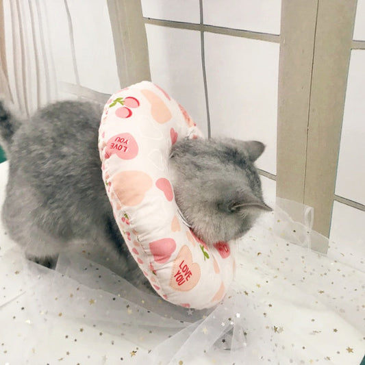 KFX-5714365 Soft Cotton Cat Collar with Adjustable Sizes and Cute Cartoon Designs