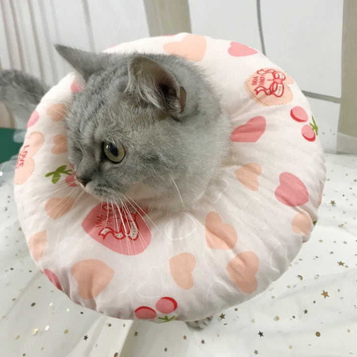 KFX-5714365 Soft Cotton Cat Collar with Adjustable Sizes and Cute Cartoon Designs