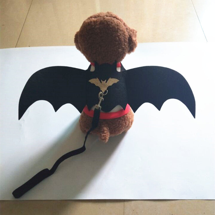 KFX-5716541 Halloween Bat Wings Costume for Dogs and Cats - Adjustable Chest Strap in Black