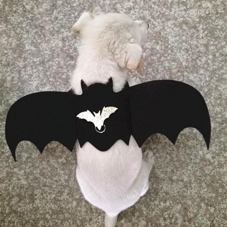 KFX-5716541 Halloween Bat Wings Costume for Dogs and Cats - Adjustable Chest Strap in Black