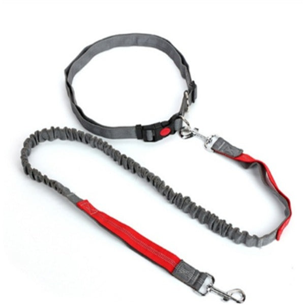 KFX-5717949 Elastic Traction Rope Dog Leash with Waistband and Reflective Strip for Hands-Free Walking and Jogging