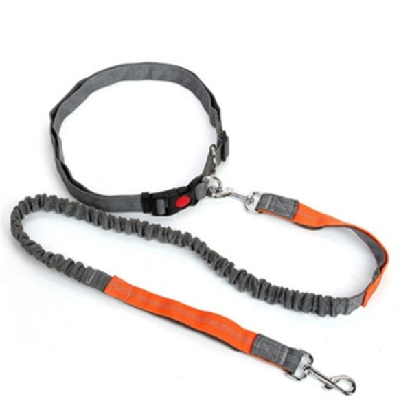 KFX-5717949 Elastic Traction Rope Dog Leash with Waistband and Reflective Strip for Hands-Free Walking and Jogging