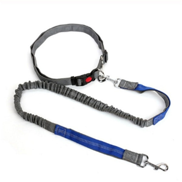 KFX-5717949 Elastic Traction Rope Dog Leash with Waistband and Reflective Strip for Hands-Free Walking and Jogging