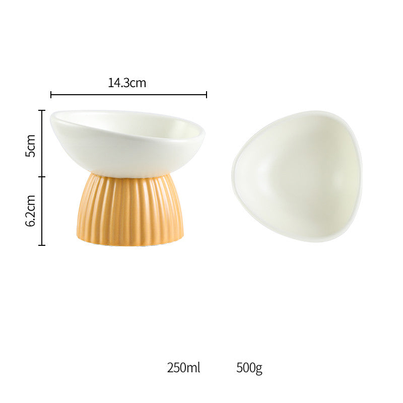 KFX-5718333 Ceramic Pet Bowl Collection with Vertical Pattern Design in Multiple Shapes and Colors