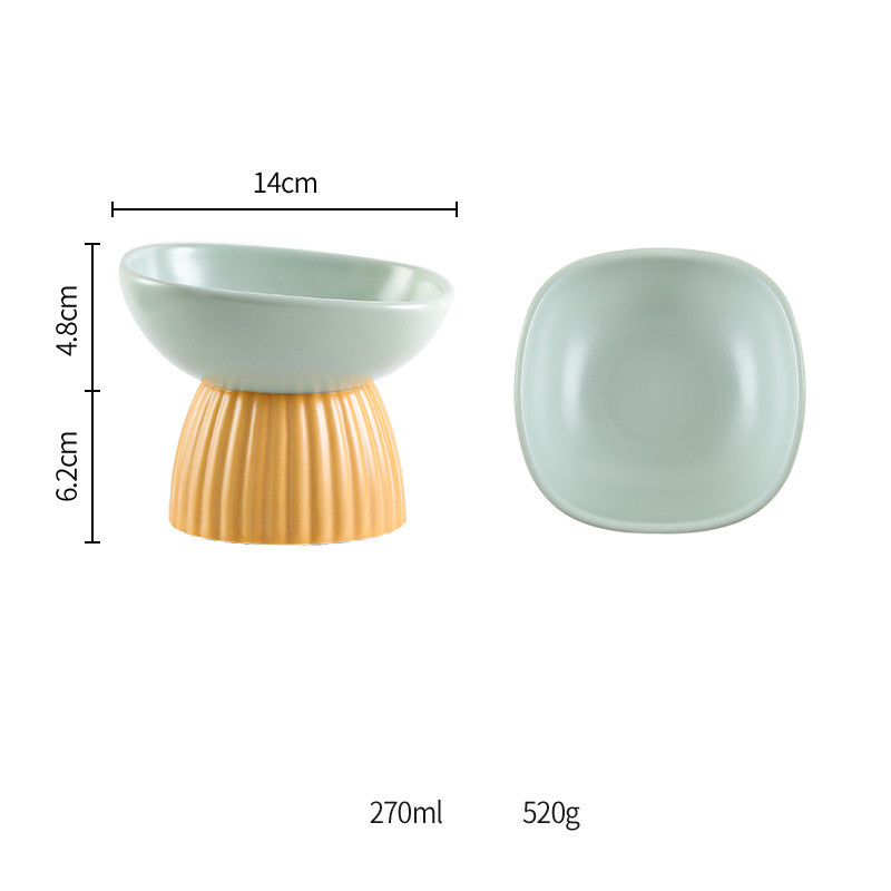 KFX-5718333 Ceramic Pet Bowl Collection with Vertical Pattern Design in Multiple Shapes and Colors