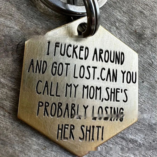 KFX-5719613 Stainless Steel Funny Dog Tags - Humorous Markings for Pet Identification