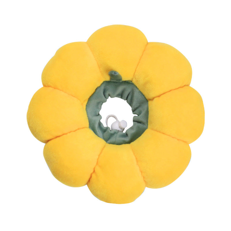 KFX-5720125 Sunflower Cat Licking Collar - Crystal Velvet, Waterproof Options Available