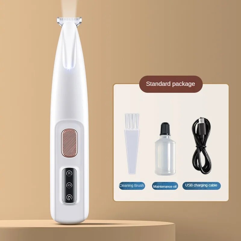 KFX-5721917 LED Light Waterproof Electric Pet Paw Trimmer with Safety Features and Rechargeable Battery