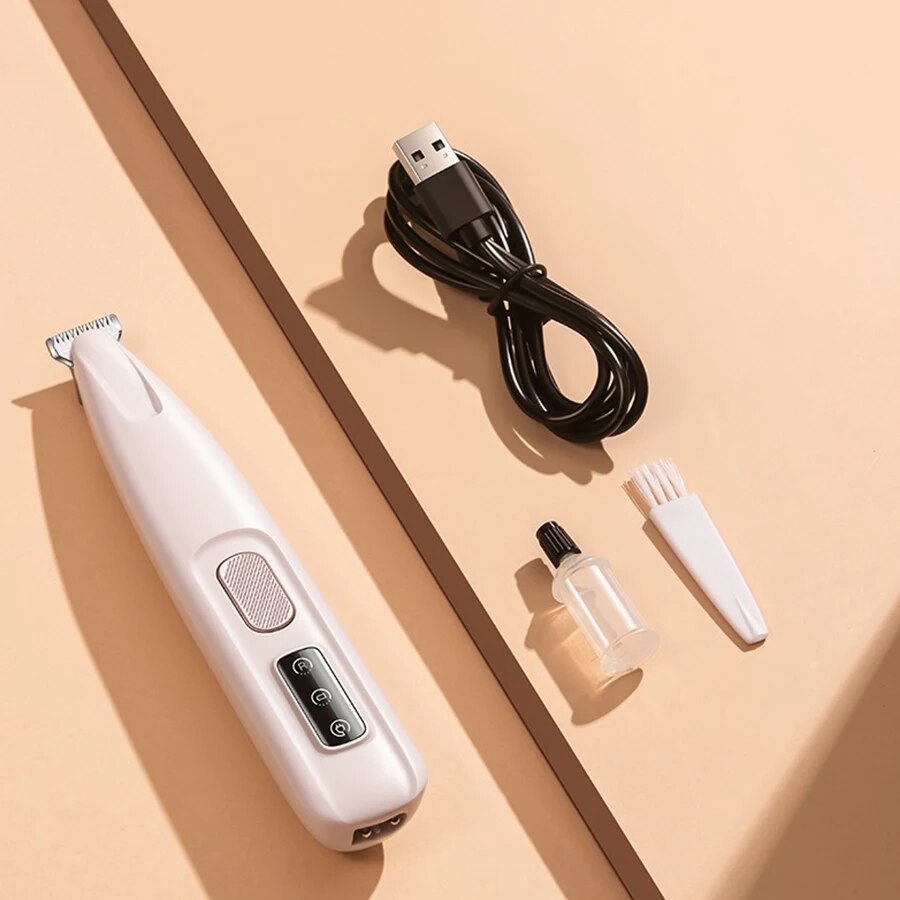 KFX-5721917 LED Light Waterproof Electric Pet Paw Trimmer with Safety Features and Rechargeable Battery