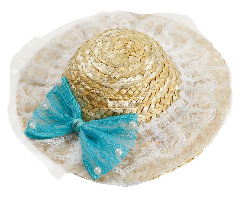 KFX-5722301 Stylish Straw Hat for Pet Shade - Perfect for Cats and Dogs