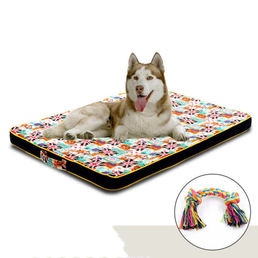 KFX-5725757 Large Outdoor Dog Mat - Waterproof, Bite Resistant, Soft Canvas, Non-Slip Design