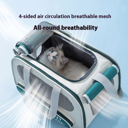 KFX-5726141 Spacious and Breathable Pet Backpack – Soft Oxford Cloth with Mesh Design for Cats and Small Dogs
