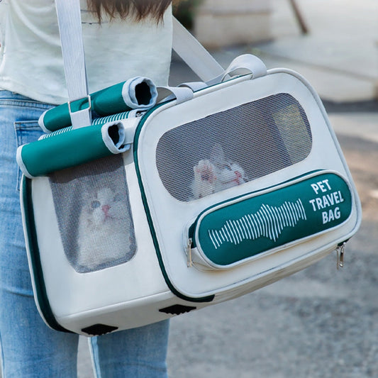 KFX-5726141 Spacious and Breathable Pet Backpack – Soft Oxford Cloth with Mesh Design for Cats and Small Dogs