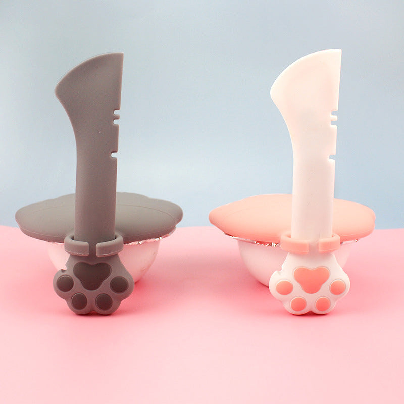 KFX-5727165 Multifunctional Pet Food Spoon and Can Opener for Cats and Dogs, Silicone Scoop and Lid Set