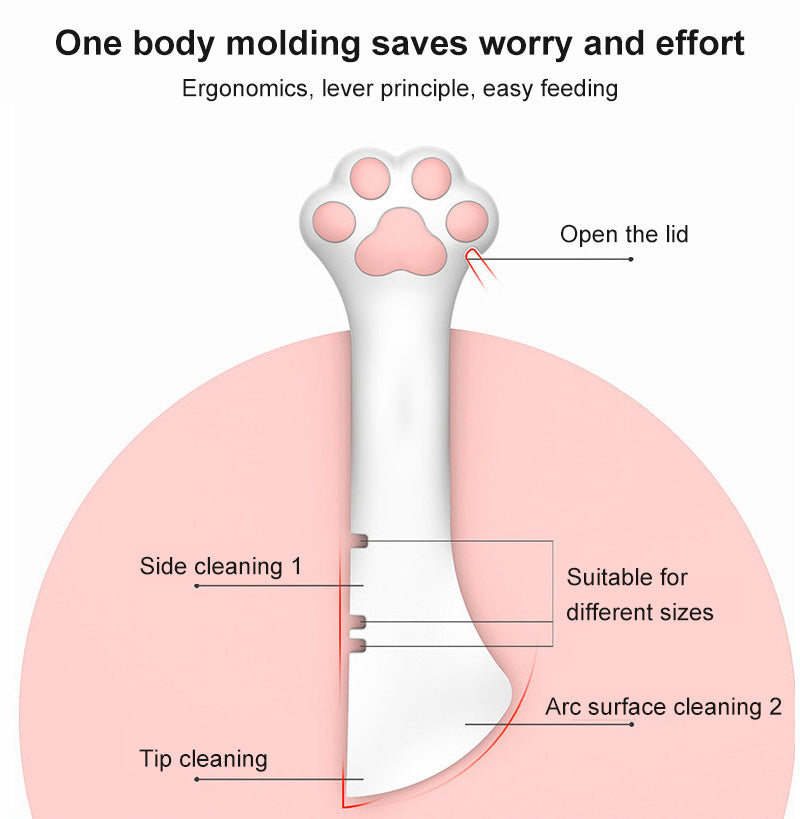 KFX-5727165 Multifunctional Pet Food Spoon and Can Opener for Cats and Dogs, Silicone Scoop and Lid Set
