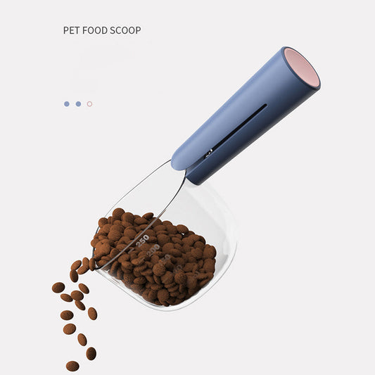 KFX-5727677 Transparent Pet Food Spoon with Measuring Scale for Cats and Dogs, Ideal for Accurate Feeding Measurement
