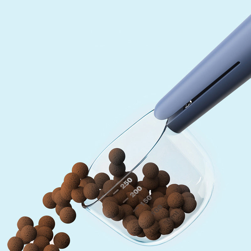 KFX-5727677 Transparent Pet Food Spoon with Measuring Scale for Cats and Dogs, Ideal for Accurate Feeding Measurement