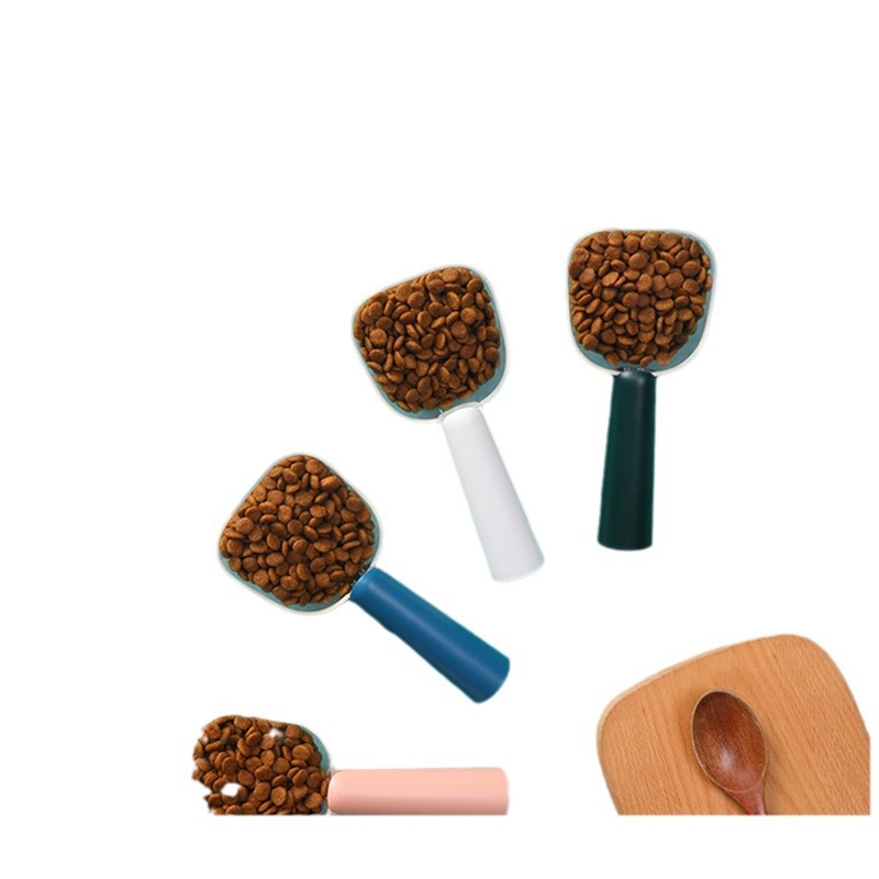 KFX-5727677 Transparent Pet Food Spoon with Measuring Scale for Cats and Dogs, Ideal for Accurate Feeding Measurement