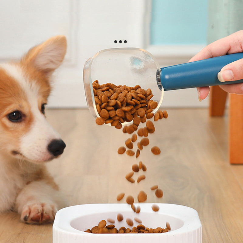 KFX-5727677 Transparent Pet Food Spoon with Measuring Scale for Cats and Dogs, Ideal for Accurate Feeding Measurement