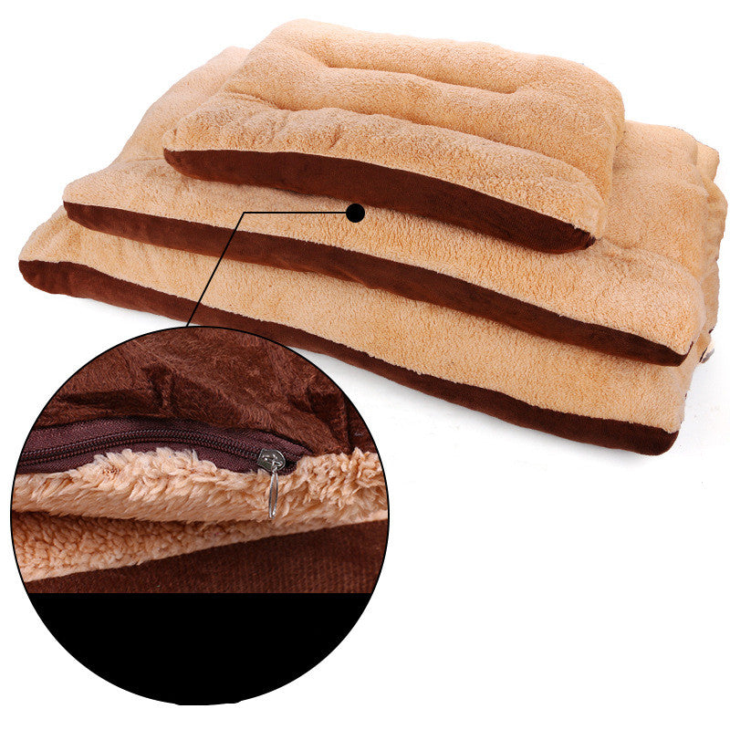 KFX-5727933 Removable and Washable Square Lamb Velvet Pet Kennel Mat for Large Dogs