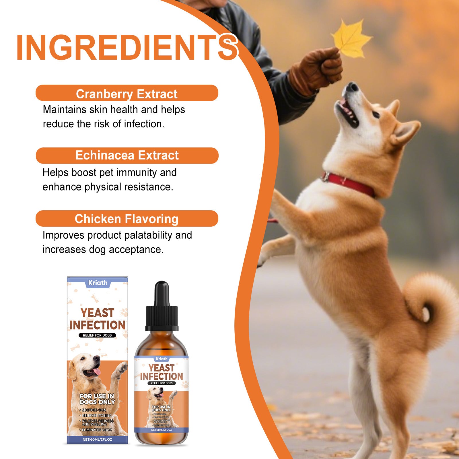 KFX-5729725 Immune Support Herbal Drops for Dogs with Cranberry, Echinacea, and Chicken Essence