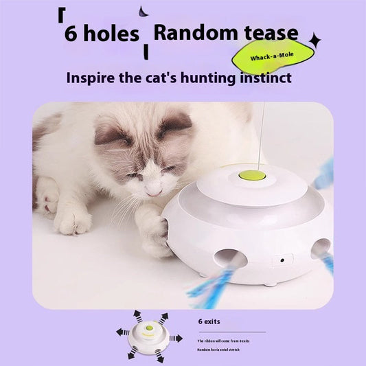 KFX-5730493 Automatic Electric Cat Toy with Rechargeable Function and Interchangeable Heads, Perfect for Pet Playtime