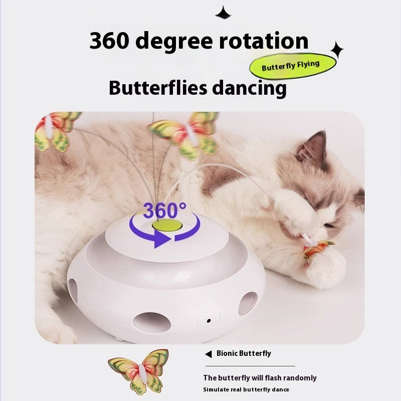 KFX-5730493 Automatic Electric Cat Toy with Rechargeable Function and Interchangeable Heads, Perfect for Pet Playtime