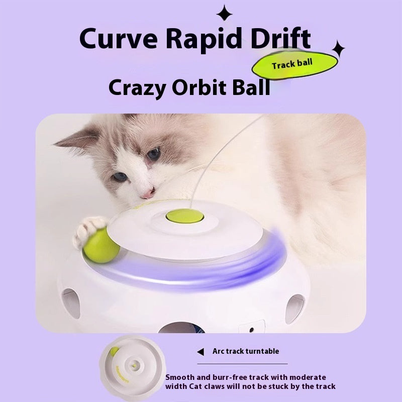 KFX-5730493 Automatic Electric Cat Toy with Rechargeable Function and Interchangeable Heads, Perfect for Pet Playtime