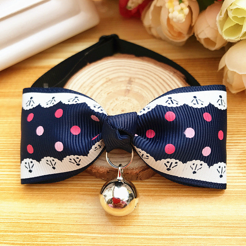 KFX-5731901 Pet Bow Tie Collar for Dogs and Cats - Adjustable Polyester - XS to S Sizes Available