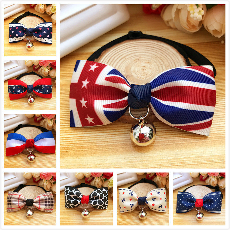 KFX-5731901 Pet Bow Tie Collar for Dogs and Cats - Adjustable Polyester - XS to S Sizes Available