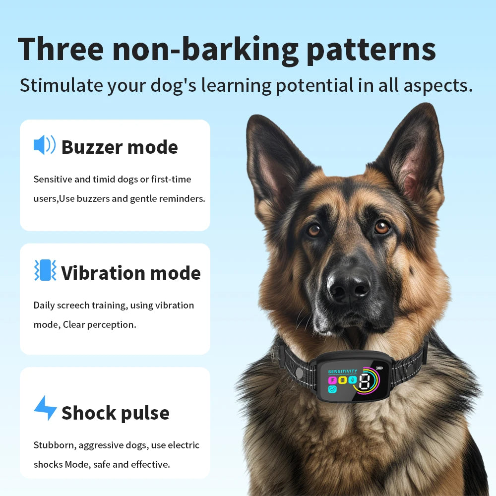 KFX-5732925 Rechargeable Smart Anti-Barking Dog Collar with Waterproof Design and Adjustable Sensitivity for Training