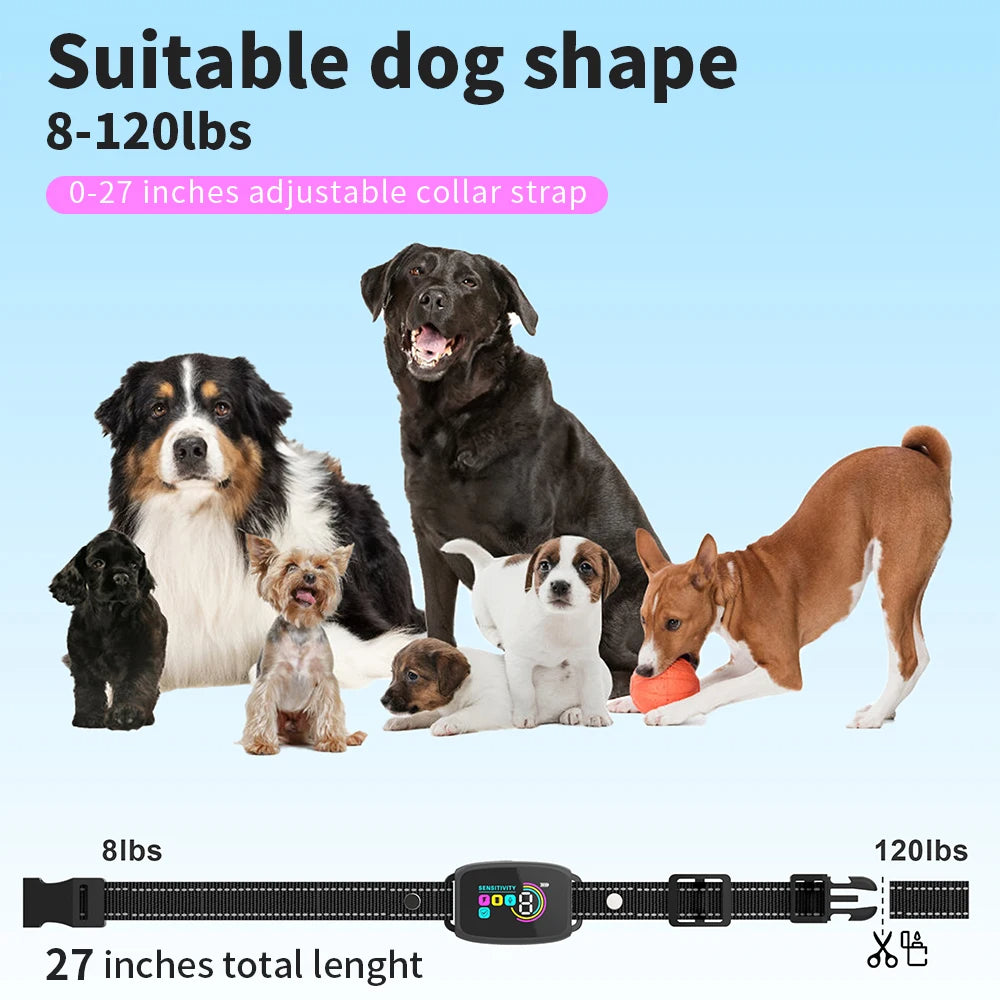 KFX-5732925 Rechargeable Smart Anti-Barking Dog Collar with Waterproof Design and Adjustable Sensitivity for Training