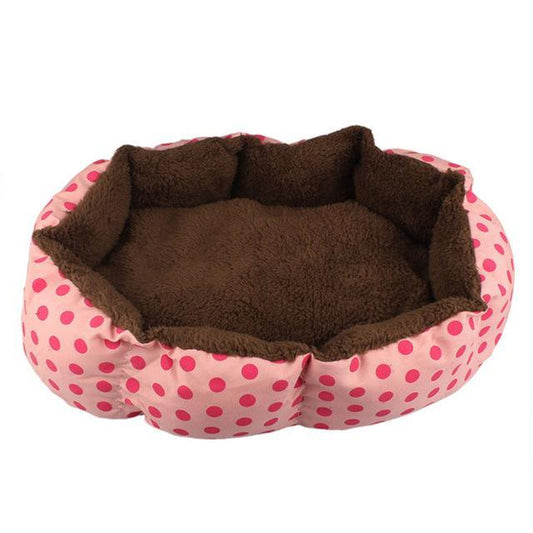 KFX-5733693 Cozy Soft Fleece Pet Bed for Dogs and Cats - Warm Plush House with Brushed Lamb Wool and PP Cotton, Multiple Colors Available