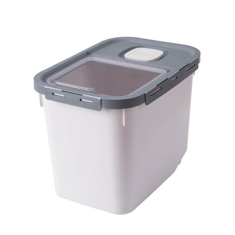 KFX-5735613 Moisture-Proof Pet Food Storage Barrel - 12L Capacity, Green/Orange/White