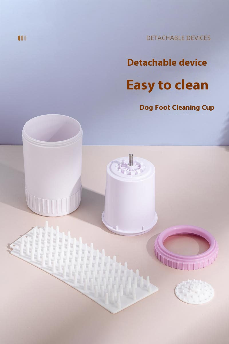 KFX-5737277 Automatic Pet Foot Washing Cup for Dogs - Plastic Cleaning Tool in Light Gray, Bright Yellow, and Bass Pink